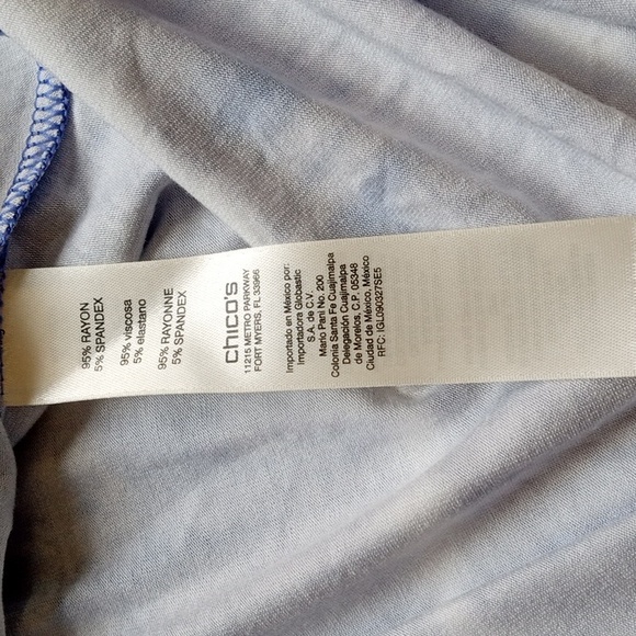 Chico's blue and white tie dye circle hi low skirt size 2=L/12 - Picture 4 of 10